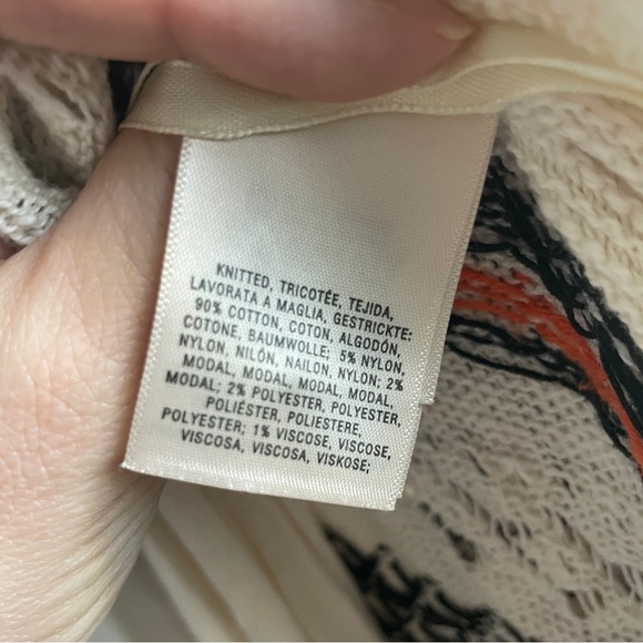 Anthropologie Cream and Orange Long Sleeve Crochet Dress - M - Picture 11 of 15